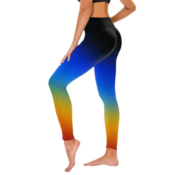 Leggings for Women Gradient Color High Waist Butt Lifting Yoga Full Length Pants Workout Running Leggings (M, Multicolor)