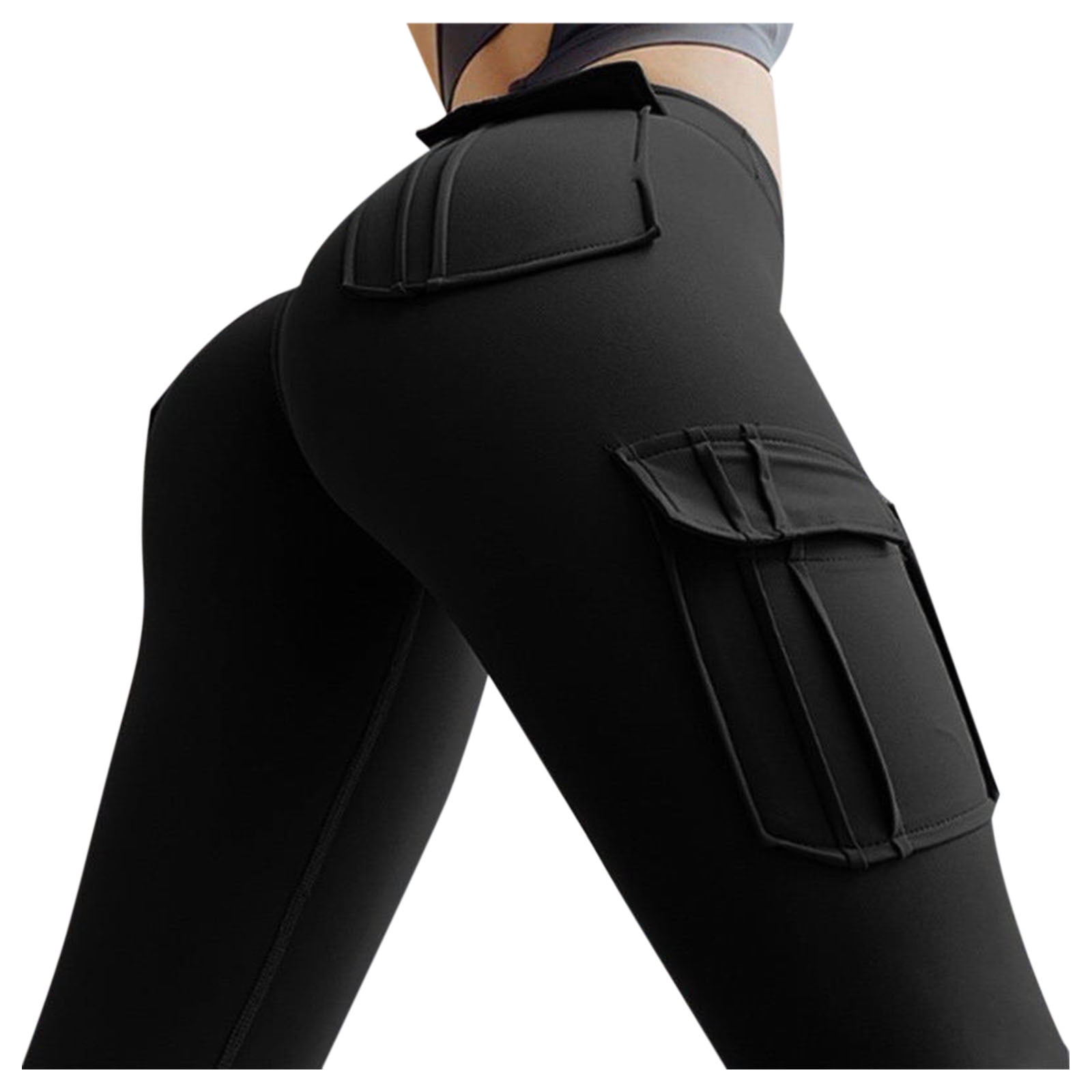 JEGGE High Waist Yoga Leggings with 4 Pockets,Tummy Control Workout Running  4 Way Stretch Cargo Pocket Leggings : : Clothing, Shoes 