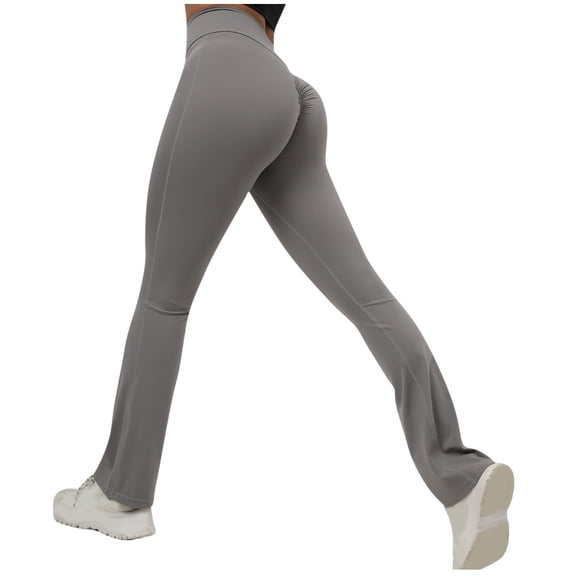 Leggings for Women High Waist and Butt Lifting Yoga Long Pants Comfortable Casual Solid Color Leggings (L, Dark Gray)