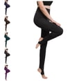 thumbnail image 1 of Leggings for Women Lightweight Soft Stretch High Waisted Yoga Pants Winter Warm Fleece Lined Stirrup Leggings Black XXXL, 1 of 7