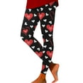 thumbnail image 1 of Leggings for Women Long Elastic Yoga Pants Valentine's Day Hearts Full Print Tight Fit Yoga Leggings Slim Bottom Trousers A-Black L, 1 of 4