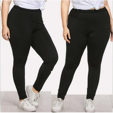 Leggings for Women Plus Size Knee Length and Full Length Leggings | 2X-Large - 5X Black 5XL