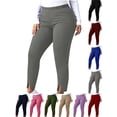 thumbnail image 1 of Leggings for Women Plus Size Solid Color Elastic High Waisted Tummy Control Workout Yoga Cycling Tights Pants, 1 of 9