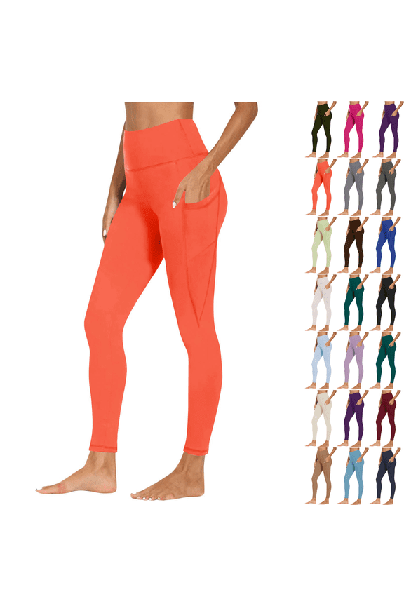 Leggings for Women Plus Size Tummy Control High Waisted Yoga Pants with Pockets Stretch Workout Athletic Booty Lifting Leggings