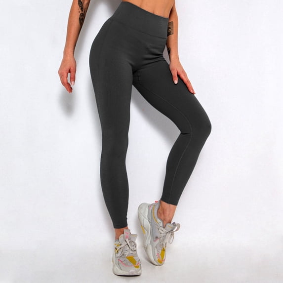 Leggings for Women Ribbed Fitness Seamless High Waist Tights Suitable Gym Running Soft Stretchy Yoga Pants