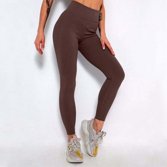 Leggings for Women Ribbed Fitness Seamless High Waist Tights Suitable Gym Running Soft Stretchy Yoga Pants