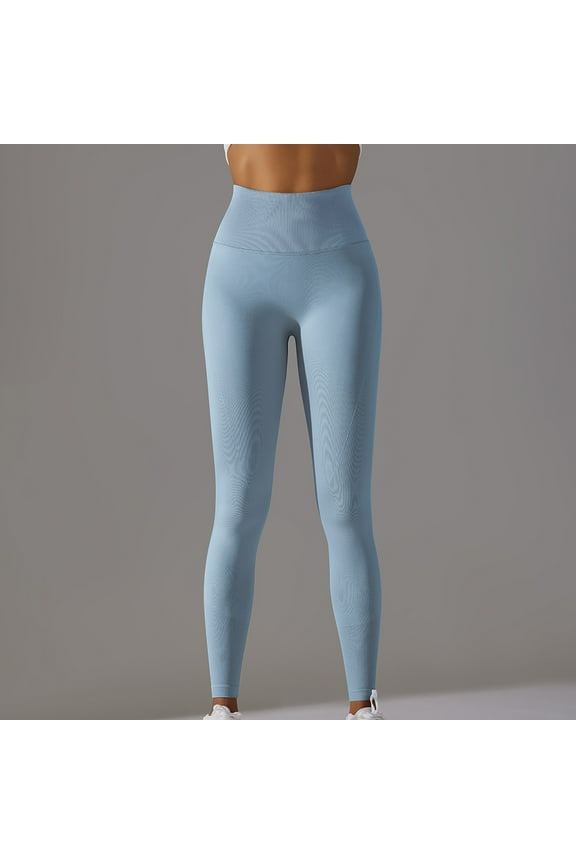 Leggings for Women Seamless Knit Lycra Solid Color High Waisted Tummy Lift Hip Yoga Pants Exercise Running Fitness