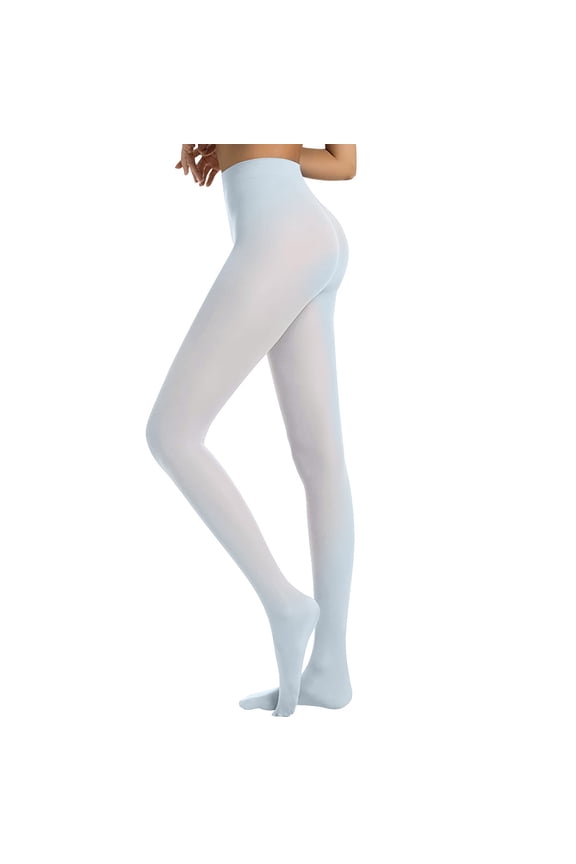 Leggings for Women Sky Blue Semi Opaque Girls Leggings Solid Footed Pantyhose Tights Tights L