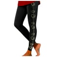 thumbnail image 1 of Leggings for Women Tummy Control Floral Rhinestone Tight Pants Stretch Warm Trousers, 1 of 4