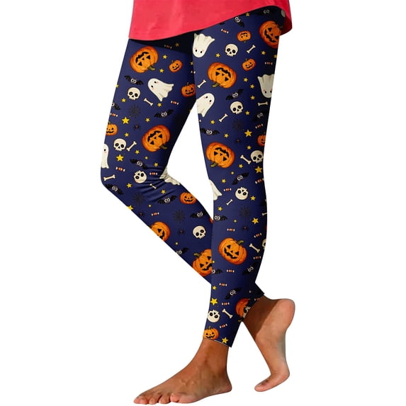 Leggings for Women Tummy Control Graphic‑Print High‑Waist‑Stretchy 7‑Length Slim‑Fit Workout Pants Fitness Clothing XL