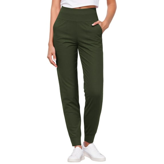 Leggings for Women Tummy Control High Waist Stretchy Running Jogger With Pockets Athletic Women's Yoga Pants,Green,XXL