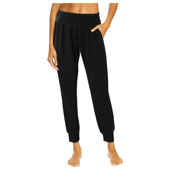 Leggings for Women Tummy Control High Waist Stretchy Running Jogger With Pockets Athletic Yoga Pants,Z1-Black,L