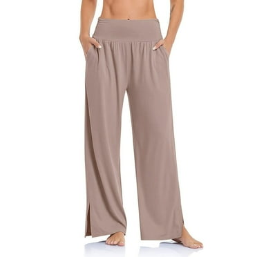 Leggings for Women Wide Leg High Waisted Adjustable Tie Knot Joggers Casual Loose Sweat Pockets Coffee Pants Sizes S