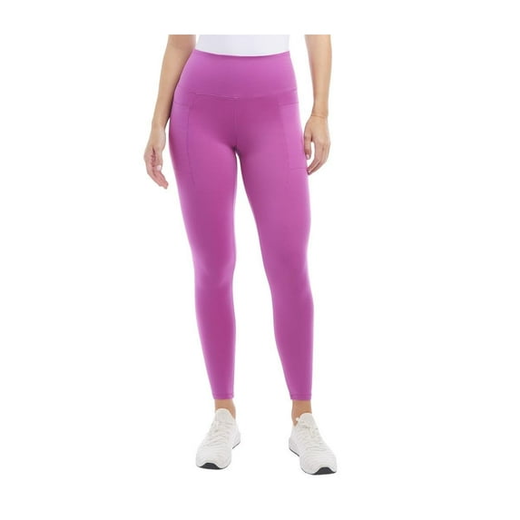 Leggings for Women - Workout Yoga Pants - High Waisted Active Leggings with Side Pockets (Pink, M)