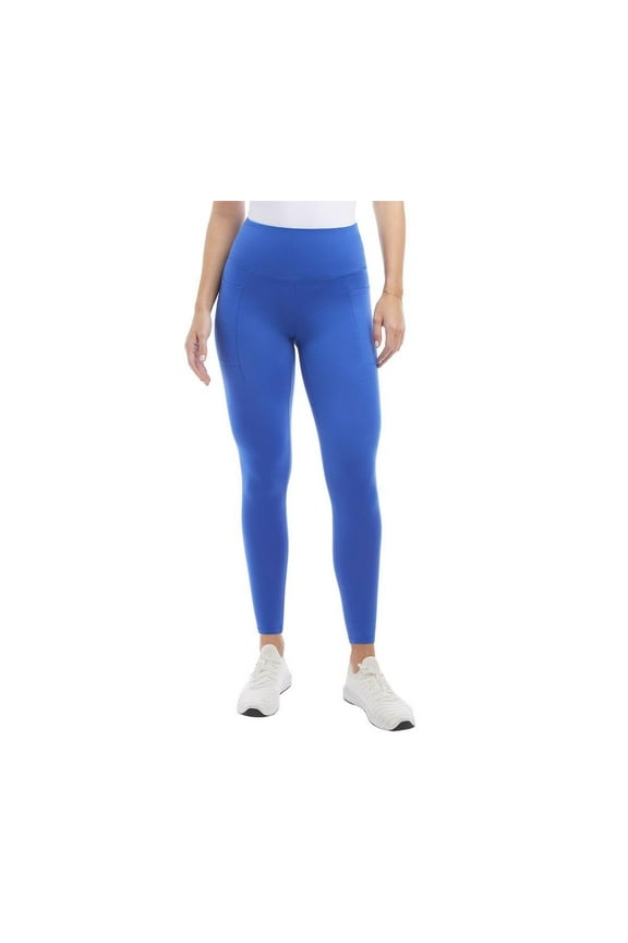 Leggings for Women - Workout Yoga Pants with Side Pockets (Blue, XS)