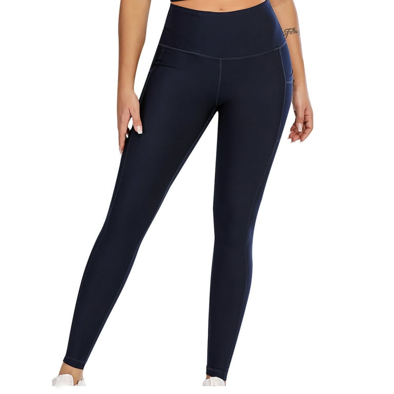Leggings for Women with Pocket Casual High Waisted Solid Color Yoga Pant  Comfy Stretchy Tummy Control Workout Fitness Pants 