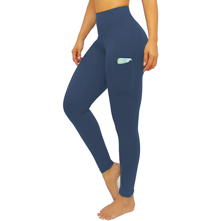 Leggings with Pockets Leggings for Women with Pockets, High Waisted, Extra  Soft Blue Mirage XS - M 