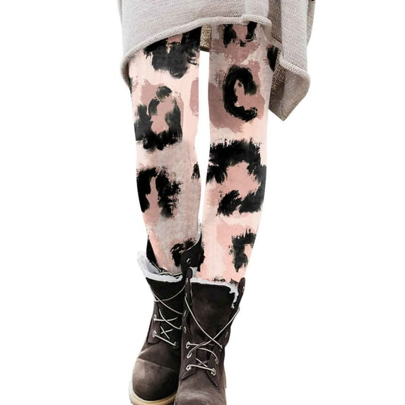 Leggings with Pockets Print High Waist Casual Ankle Slim-Leg Leggings