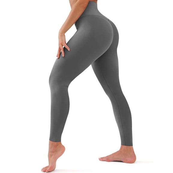Leggings with Pockets for Women,22"/23" High Waist Tummy Control Workout Gym Yoga Pants Gray S