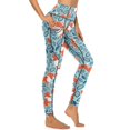 thumbnail image 1 of Leggings with Pockets for Women - Abstract Leaves Fox High Waist Tummy Control Running Gym Workout Yoga Pants Women, 1 of 6