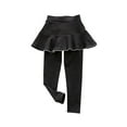 thumbnail image 1 of Leggings with Ruffle Skirt Girls Winter Fleece Lined Pant Kids Kids Fashion Warm Solid Color Skinny Trousers (Dark Gray 3 Years), 1 of 3