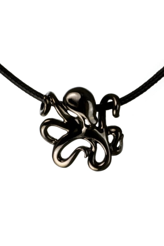"Leggs" Octopus Ocean Theme Sea LIfe Pewter Pendant Necklace Hematite Finish