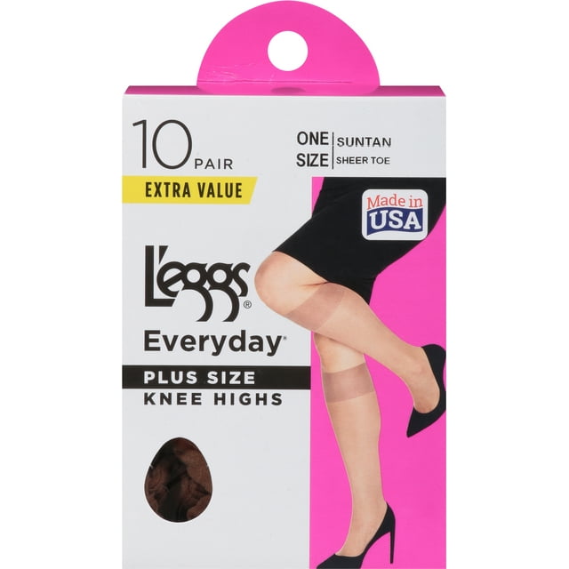 Leggs Women's Everyday Knee Highs Plus Size, 10 pair