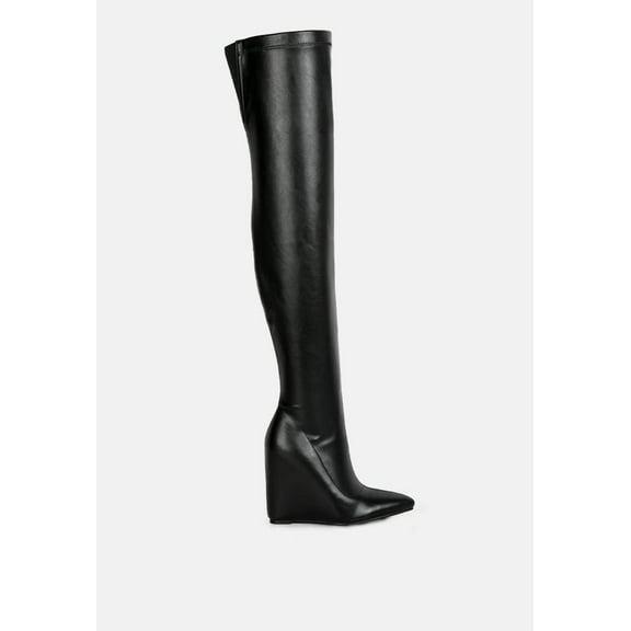 Leggy Lass Wedge Heel Long Boots