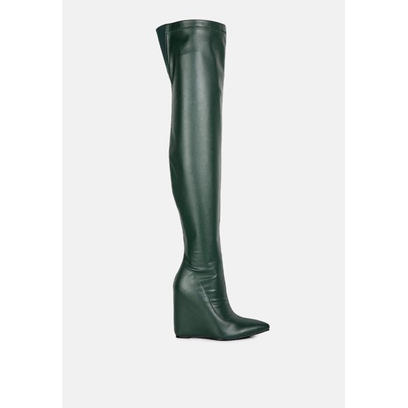 Leggy Lass Wedge Heel Long Boots