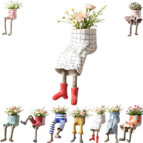 Leggy Pot Planter, Decorative Small Plant Funny Pot for Succulents and Live Plants, Indoor Outdoor Home and Garden Decor, 2.76 in