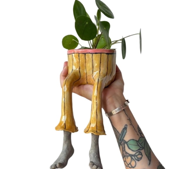 Leggy Pots Creative Sitting Human Shaped Resin Planter, Cute Dangling Legs Flower Pot, Unique Novelty Planters for Succulents,Cactus,Small Plants,Indoor,Outdoor