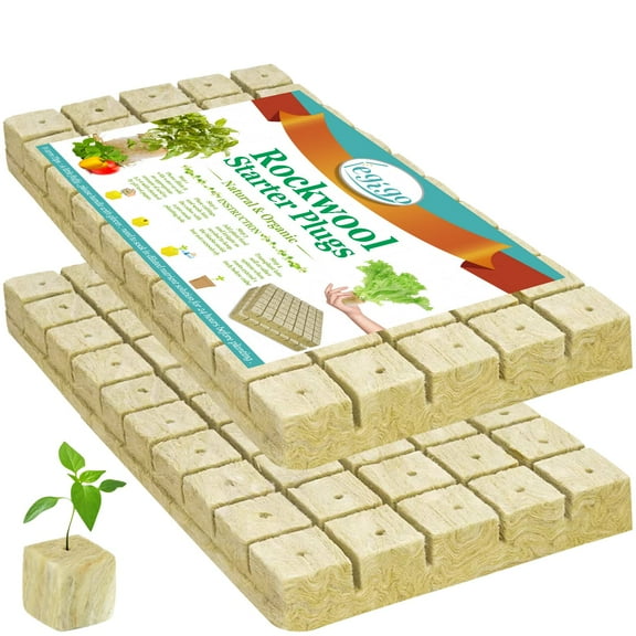Legigo 1 Inch Rockwool Cubes Seed MVR1Starter Plugs Hydroponics, RockWool Planting Grow Cubes Hydroponic Tower Garden Soilless Cultivation Plants Germination Cutting Clone (2 Sheet, 100 Plugs)