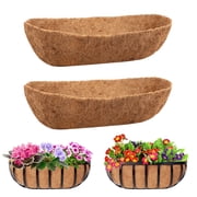 2 Pack Trough Coco Liner for Planters- 24 Inch Window Box Liners Coconut Coir Basket Liners, Planter Box Coconut Liner for Window Flower Box Pots, Fence Trough Planter, Wall Planter Basket