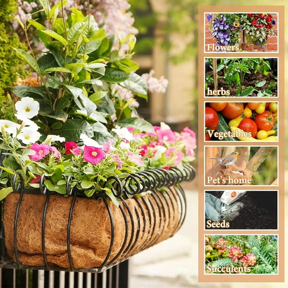 Legigo 4PCS 36 Inch Natural Trough Coco Coir Liners Planters Replacement, Pre-Formed Window Basket Coconut Coir Fiber Liner for Garden Window Flower Box Pots