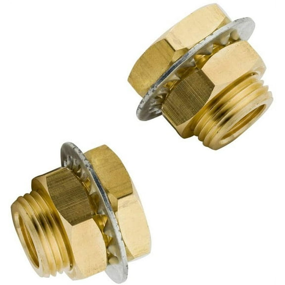Legines Brass Bulkhead Fitting 1/4" NPT Female Bulk Head Pipe Fitting Bulkhead Coupling?3/4-16UNF) 0.98" Male, 15/16" Length (Pack of 2)