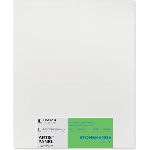 Legion Artist Panel, 1/8" Composite Brushed Aluminum with Cotton White 250gsm Paper, 16 x 20 inches for Dry Media