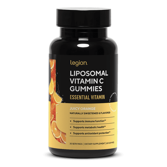 Legion Athletics Liposomal Vitamin C Gummies, Juicy Orange, 250 mg Vitamin C, Immune Support Supplement, 60 Gummies