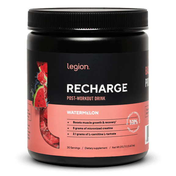 Recharge Post-Workout Recovery Supplement naturally sweetened and flavored
