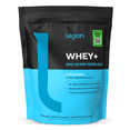 thumbnail image 1 of Legion Athletics Whey+ Whey Protein Isolate Powder, Unflavored, 22g Protein, 30 Servings, Naturally Sweetened, No Added Sugar, 1 of 46