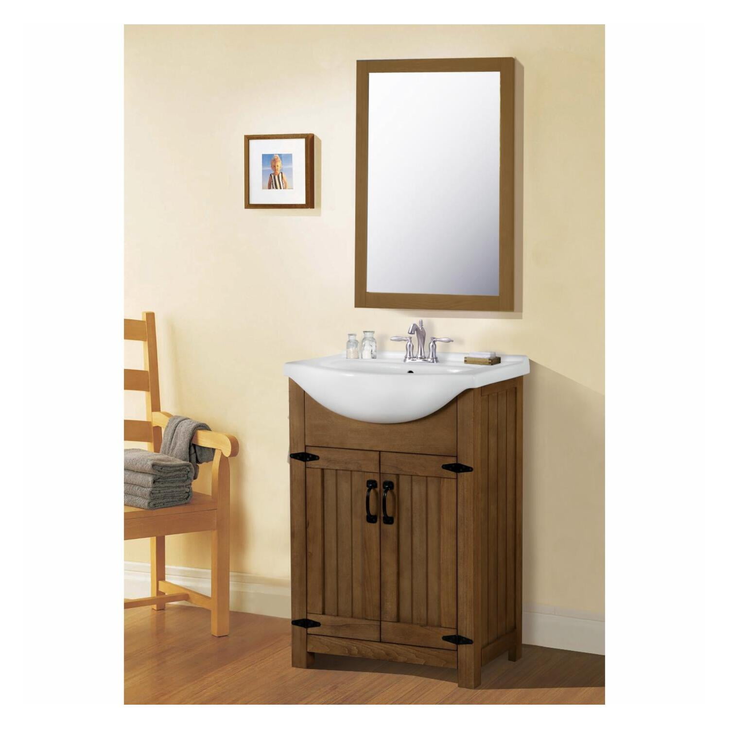 24 Benton Collection Triadsville Taupe Modern Corner Bathroom Vanity -  ZK-47599TP