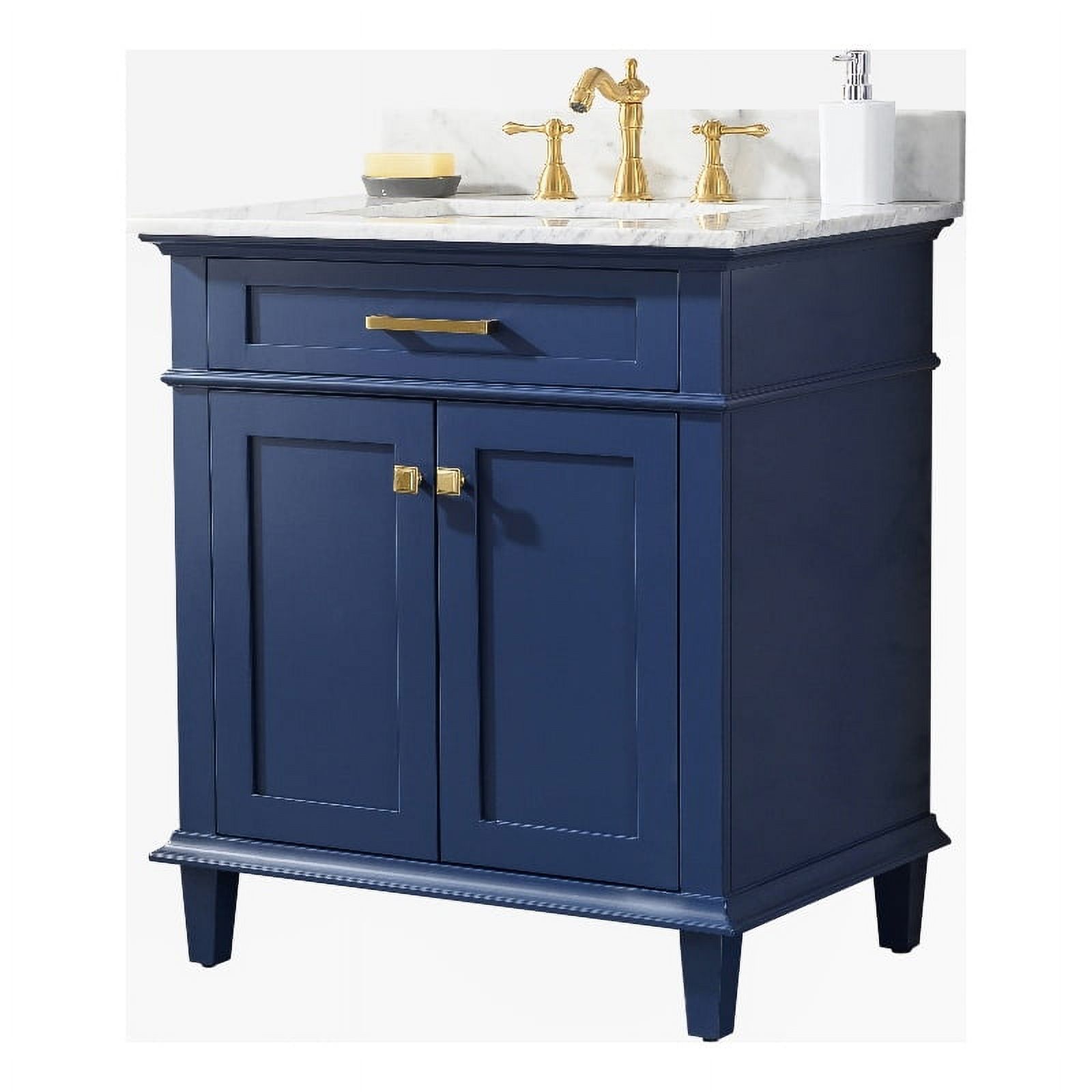 Modern 30-Inch Bathroom Vanity Cabinet with Easy-to-Clean Resin Integrated  Sink in Blue - Bed Bath & Beyond - 38932653