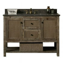 48" SOLID WOOD SINK VANITY WITH MOON STONE TOP-NO FAUCET