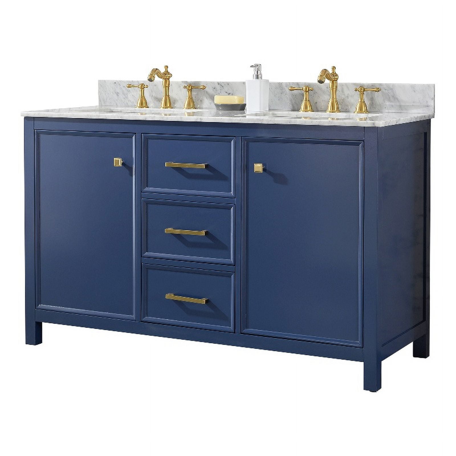 Legion Furniture 54" MDF/Veneer Wood Double Sink Vanity Cabinet - Blue