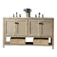 thumbnail image 1 of 60" Solid Wood Sink Vanity With Marble Top-No Faucet, White Wash, 1 of 8