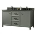 thumbnail image 1 of Legion Furniture 60" MDF/Veneer Wood Double Sink Vanity Cabinet - Green, 1 of 9