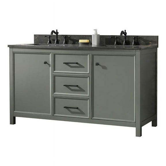 Legion Furniture 60" MDF/Veneer Wood Double Sink Vanity Cabinet - Green