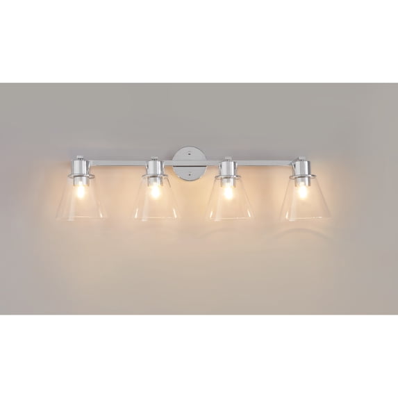 Legion Furniture LM2418-F-C Four Stainless Steel & Glass Wall Lamps, Chrome
