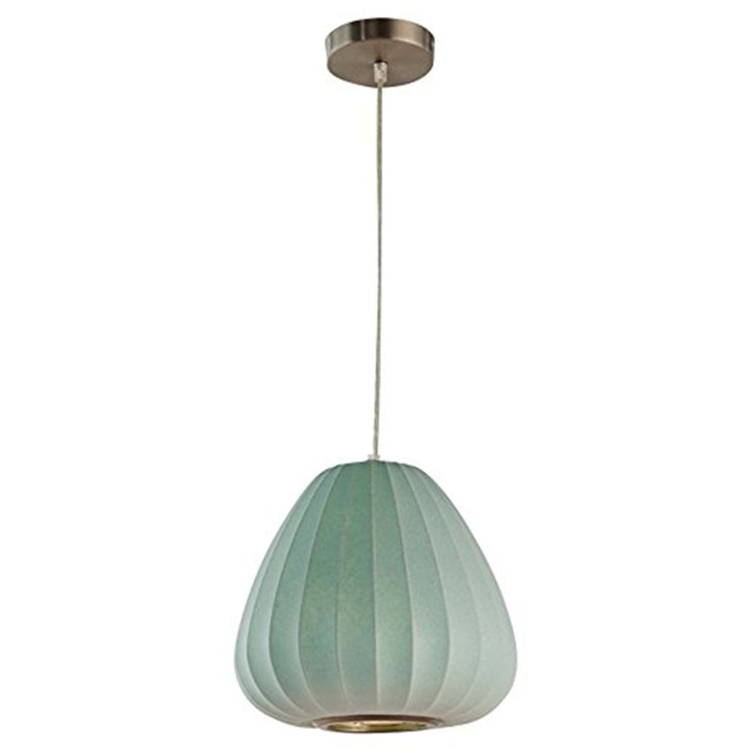 11-Inch Blue Polymer Resin Pendant Lamp with Nickel Finish