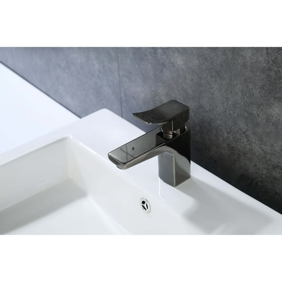Legion Furniture Single Hole Single-Handle Bathroom Faucet in Glossy Black