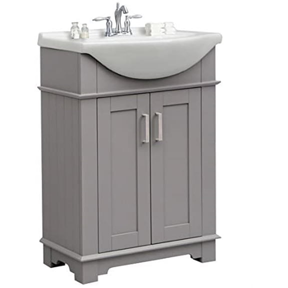24" GRAY SINK VANITY, NO FAUCET